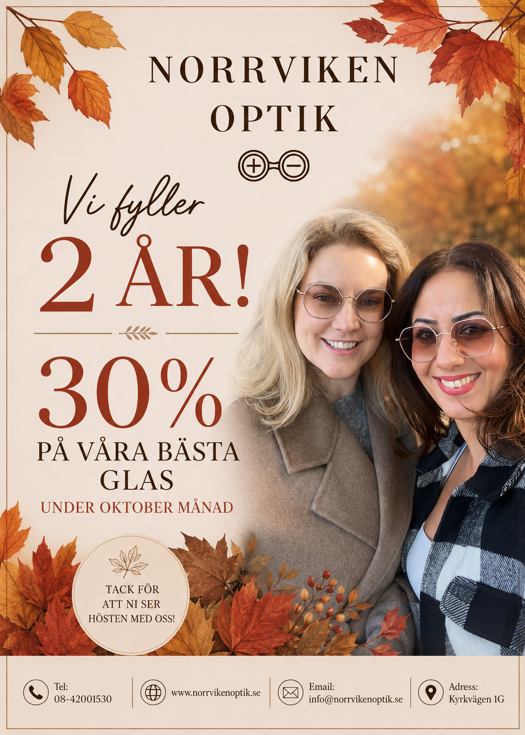Unni och Gaida legitimerade optiker på Norrviken Optik i Sollentuna